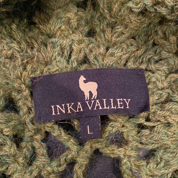 Crochet Sweater vest 100% Alpaca NWOT Olive Green Size Large - Picture 6 of 8